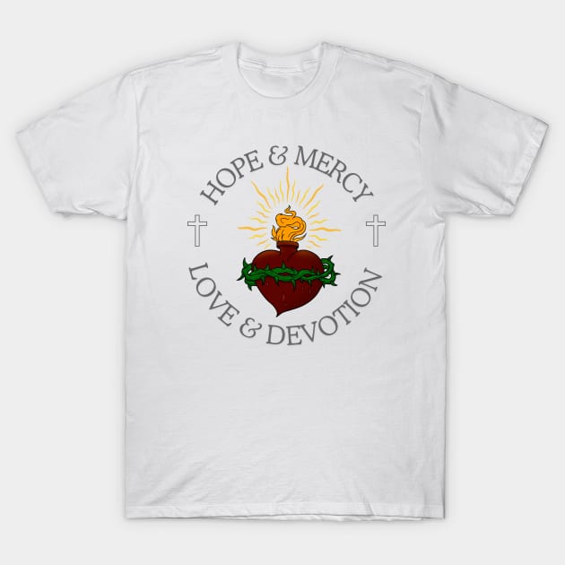 Sacred heart illustration T-Shirt by TeawithAlice